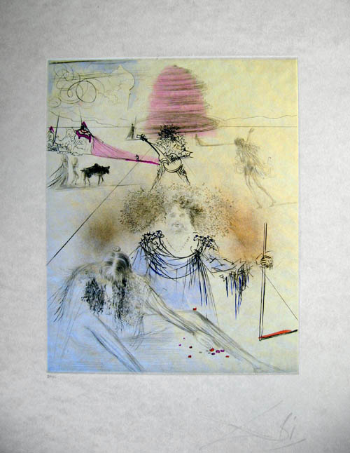 Salvador Dali The Hippies etching